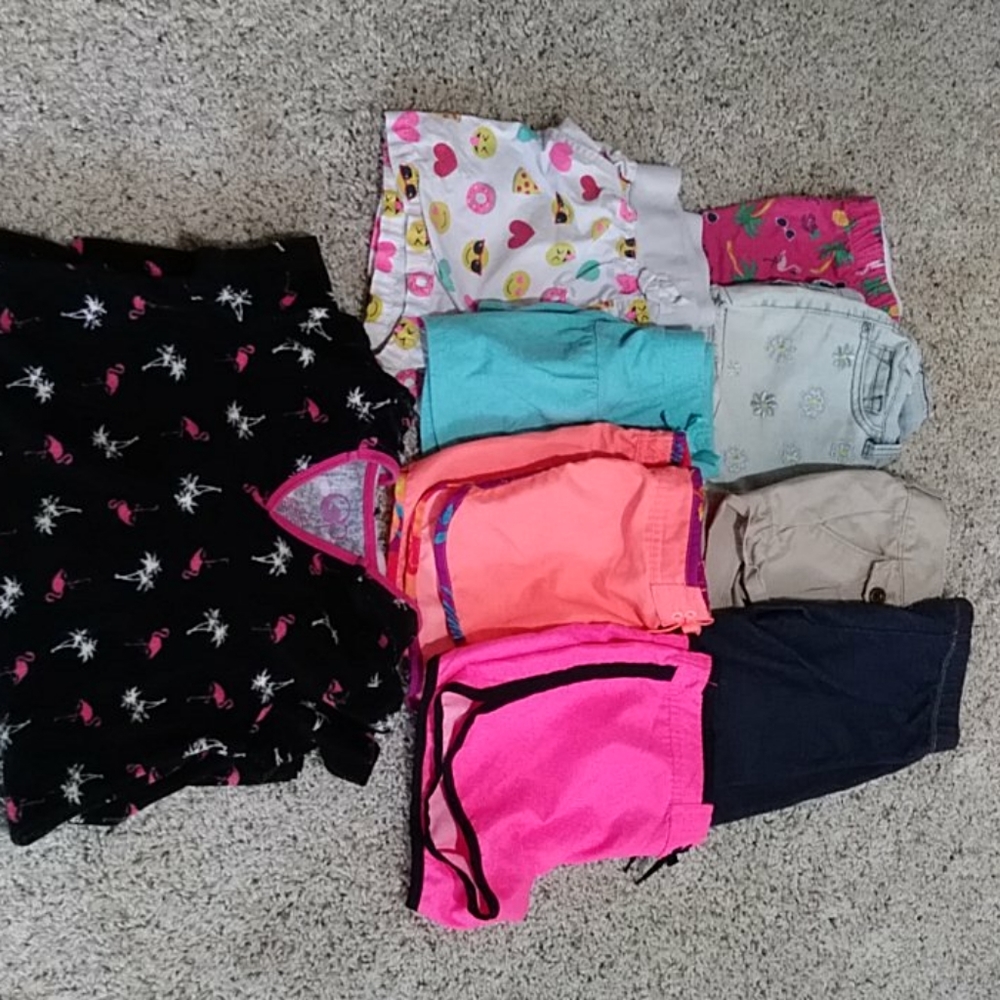 Girls shorts lot with swim cover up